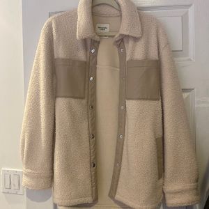 Abercrombie Sherpa and Leather Jacket